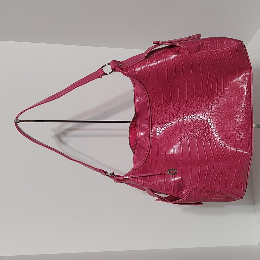 New Diane Gilman Pink Croc Large  Shoulder Bag
